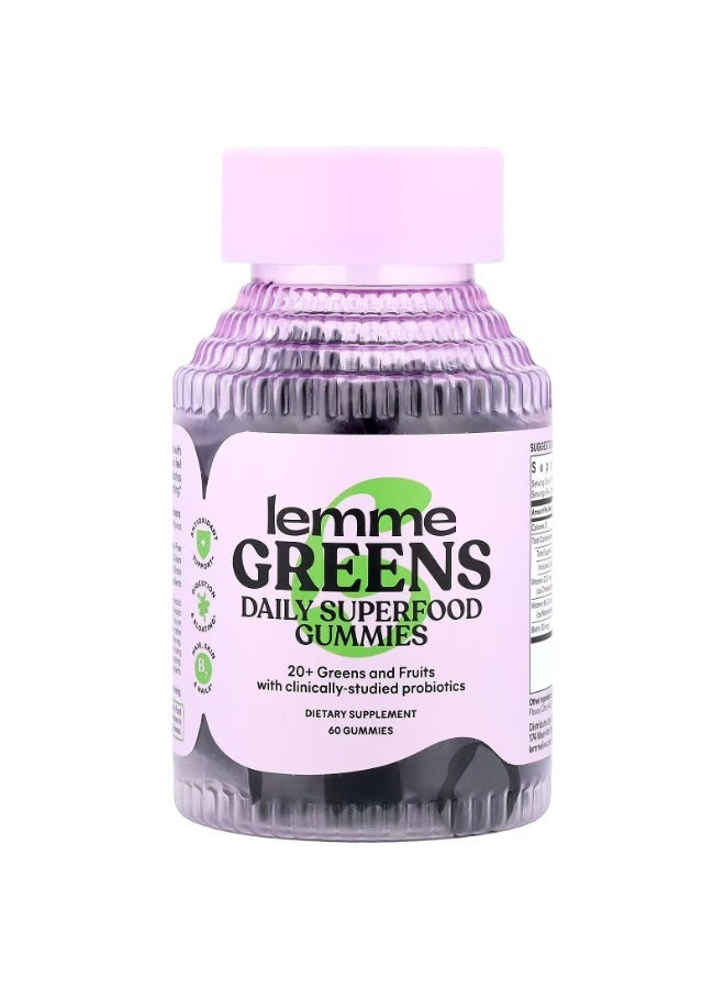 Lemme, Greens, Daily Superfood Gummies, Berries & Greens, 60 Gummies - Image 1